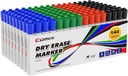 Comix Dry Erase Markers, 4 Assorted Colors, 4 Sets of 36 Markers, 144 Markers Total, Chisel Tip Whiteboard Makrers for Teachers Office & School Supplies