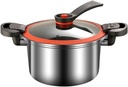 Stainless Steel Micro pressure cooker Household Explosion-proof Stew Pot Quick Heating Cooking Machine Push-pull lock 24L 26L(Black,26cm)