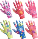 6 Pairs Gardening Gloves Breathable Coated Yard Glove Printed Outdoor Lawn Thorn Proof Hand Protectors Multi purposes Gardening Work Gloves for Women Men Planting Seeding
