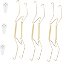 Cabilock 6pcs Invisible Plate Hangers for Wall Traceless Spring Plate Holders for Displaying and Picture Frames Easy Installation for Home and Business Decor