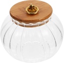 Toyvian Pumpkin-shaped Glass Storage Jar Airtight Lid Canister for Food Storage for Coffee Beans Candy Home Organization