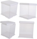 4pcs Birthday Cake Boxes Portable Cake Carriers for Parties and Events Elegant Design for Safe Display and Transport