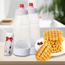 Pancake Batter Dispenser and Mixer with BlenderBall Wire Whisk Batter Bottle Squeeze Kitchen Pancake Shaker Batter Dispenser Bottle Baking Tool for Cupcake Waffles, Cake or Any Baked Goods (2PC)