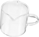 Glass Creamer Pitcher Double Spout Mini Milk Frothing Jug for Coffee Tea Thickened Glass Individual Servings and Elegant Kitchen Decor