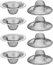 8 Pieces Mesh Sink Strainer, 2.12" Top / 1" Bathroom Stainless Steel Drain Filter Small Hair Basket Catcher Fits Most Kitchen Sinks Bathroom Sinks Shower Drains Floor Drain