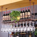 Ceiling Hanging Bar Unit Hanging Holder Ceiling Wine Bottle Holder, Wine Rack Home Decor Storage Shelves for Kitchen Bar Wine Cellar Wine Glass Holder/Wine Bottle Stand/Storage Fra