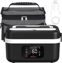esemoil Self Heating Lunch Box, Portable Lunch Box Warmer Battery Powered with Automatic Heating, 4.2 Cup Portable Food Warmer for Office/Car/Truck/Outdoor, 194°F Max, Dishwasher-Safe