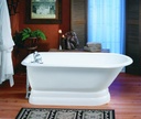 Cheviot 2119-WC-6 Products Traditional Cast Iron Bathtub with Pedestal Base and Flat Area for Faucet Holes Custom 6" Drilling, 24" x 61" x 30", White