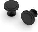 10 Pack 1-1/4 Inch Matte Black Cabinet Knobs - Drawer Pulls and Knobs for Kitchen, Bathroom, Closet, Cupboard and Dresser