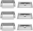 3 Pcs-6 Inch Deep Steam Table Pans with Lid, Full Size Stainless Steel Hotel Pan Restaurant Steam Table Pans Commercial Cookwares, Food Pan Buffet Servers Pans Catering Food Warmer