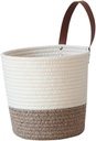 Cotton Wall Basket Beige Rope Handle Hanging Storage Basket Kitchen Storage Flower Decor Home Decor