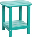 Outdoor Side Table 2 -Tier Adirondack Table HDPE Patio Side Table Weather Resistant End Table Small Outdoor Table (Aruba)