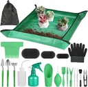 Succulent Tool Set, 57 Piece Mini Tool Set, Indoor Potted Plant kit, Gardening Tool Set with 39.4-inch Plant Soil mat, Gloves, and Storage Bag, Children's and Women's Gardening Gifts
