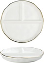 Weight Management Tableware - Ceramic Divided Plate 3D Non-slip Design 211 Fat-reducing Home Breakfast Tableware Portion Control Diet Plate for Weight Loss for Women (Color : Round-White)