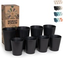 Grow Forward Premium Wheat Straw Cups - 13 & 20 oz Unbreakable BPA Free Hard Plastic Cups - Reusable Lightweight Plastic Drinking Glasses for Kitchen, Outdoor, Water, Camping, RV - Midnight