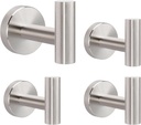 Livabber Bathroom Towel Hooks, 304 Stainless Steel Robe Shower Hooks Wall Mounted, Heavy Duty Towel Hangers for Bathroom Kitchen Bedroom (4 Pack, Brushed Nickel)