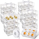 Homaisson 30 Pcs Clear Cupcake Boxes, 6-Count Cupcake Containers with Decorative Ribbons, Plastic cupcake carrier for Cupcakes, Muffins, Desserts, and Present Giving