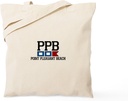 CafePress Point Pleasant Beach Nautical Flags Design Tote Reusable Natural Beige Canvas Shopping Bag