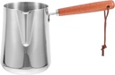 Latte Art Mug with Manual Milk Frother Stainless Steel Milk Cup for Coffee Tea