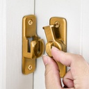 Enhanced Security Flip Latch Lock - Heavy-Duty 90/180 Degree Sliding and Swing Door Latch for Barns, Gates, and More(Brass)