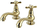 Kingston Brass KS1102BEX Basin Tap Faucet with Cross Handle, Polished Brass