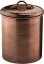 NuSteel Hammered Antique Copper 4 QT Stainless Steel Canister, Beautiful Food Storage Container for Kitchen Counter, Tea, Sugar, Coffee, Caddy, Flour Canister with Rubber Seal lid,TG-1843AC-4