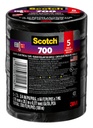 Scotch Vinyl 700 Electrical Tape, 5 Rolls, Black, 3/4-in x 66-ft, Commercial Grade, Rated for Temperatures Up to 194-Degree, Highly Flexible, Stretchy and Conformable (24413-BA-6)