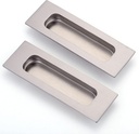 Lpraer 2 Pack Sliding Door Handle 4.75" Recessed Flush Finger Pull Brushed Nickel Stainless Steel Cabinet Drawer Knob for Kitchen Cupboard Wardrobe Dresser Barn Door Closet