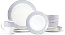 Thea Round Dinnerware Set 16-Piece Porcelain Dinner Set w/ 4 Dinner Plates,4 Salad Plates,4 Bowls & 4 Mugs Unique Gift Idea for Any Special Occasion or Birthday,Thea,10.5",7890-16-RB