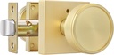 goldenwarm Interior Door Knob Gold, Zinc-Alloy Brushed Gold Privacy Door Knob Interior for Bedroom Bathroom, Heavy Duty Square Round Brass Doorknob - 1 Pack