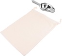 Stainless Steel Ice Shovel and Ice Bag Set for Food Serving Easy to Clean Rounded Shovel Head Design for Flour and More