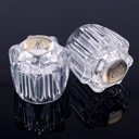 2pcs Shower Knob Replacements Kit, Clear Acrylic Hot/Cold/Diverter Shower Knobs Compatible with Delta/Delex/Peerless Bathtub Shower Faucet Handle