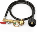 Propane Refill Adapter for 1 lb. Tanks, 3FT Hose with Pressure Gauge & Valve, Heavy-Duty Brass, QCC1/Type1 Connector, Safe Refilling from 20lb Cylinder for Camping