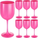Plastic Wine Glasses Set of 6, 16 oz Goblet Acrylic Plastic Reusable Unbreakable Wine Cups for Bachelorette Wedding Bridal Shower Birthday Party(Pink)