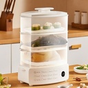 Food Steamer 900W, 3 Tier Vegetable Steamer, Multi Functional Electric Steamer, 12L Capacity, Auto Shut-Off, 60-Minute Timer