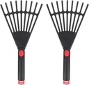 Garneck 2PCS Small Plastic Leaf Rakes for Garden – Ergonomic Hand Rake for Leaves - Soil Tilling - and Mulch Spreading – Lightweight Plastic Rakes for Gardening and Patio Cleaning