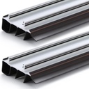 2 Pack 36" Replacement Door Sweep Hardware Double Bubble Kerf Door Sweep Door Bottom with Vinyl Fins Weather Stripping Door Seal for Bottom of Door Exterior, Weatherproof Design