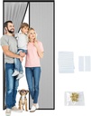 Magnetic Screen Door, Fit for Door Size:Around 36” x 82“,39" x 83" Self Seeling Door Screen,Keep Bugs Out Screen Door, Let Cool Breeze in, Pet and Kid Friendly, Works with Various Doors(Black)