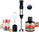 1000W Household Food Processor, 4-in-1 Handheld Food Cooking Stick with Petal Mixing Blade, 5-speed Speed Regulation, Strong Power and Low Noise for Making Juice, Sm