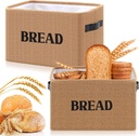 2 Pcs Bread Storage Bin Set- Burlap Basket for Keeping Bread, Rolls and Other Items for Kitchen Counter or Pantry