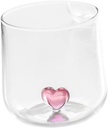 Heart-shaped Glass Cup for Couples Elegant Drinkware for Water and Cocktails Tabletop Decoration for