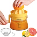 Crank Citrus Juicer with Measuring Cup - Hands-Free Grapefruit & Orange Juicer Press, Easy Squeezer for Lemon, Lime, Kitchen & Dishwasher Safe (17oz/ 500ml)