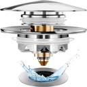 Universal Tub Stopper Bathtub Drain, Pop Up Bathtub Drain Plug and Cover, Replaces Bath Tub Lift and Turn, Tip-Toe and Trip Lever, Easy to Install and Clean, All Brass Plating Process