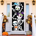 JOYIN 30”x72” Door Cover Skeleton Halloween Decorations Indoor, Home Decor Haunted House Stickers Party Supplies Favors for Garage Window Wall Cover Cute