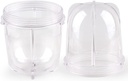 Replacement Parts Short Cups,Compatible with Original Magic Bullet Blender Juicer MB1001 250W (2 Pack)