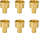 SUNGATOR 6-Pack 1/2" PEX to 1/2" Female NPT Brass Fittings, UPC Certified