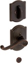 Schlage Lock Company F94FLA716CAMLH Flair Lever Left Handed Dummy Interior Pack with Deadbolt, Aged Bronze