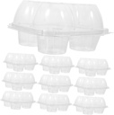10Pcs Clear Bakery Display Boxes for Cupcakes Muffins and Egg Tarts Airtight Storage Containers for Parties and Events and Reusable