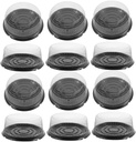 PRETYZOOM 20pcs Transparent Plastic Cake Carriers with Lids Reusable Round Dessert Display Boxes for Cupcakes and Pastries Portable Lightweight Cake Packing Holders