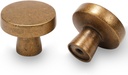 10 Pack Antique Brass Cabinet Knobs - Vintage Drawer Handles, Aged Bronze Hardware, Zinc Alloy Kitchen Handles